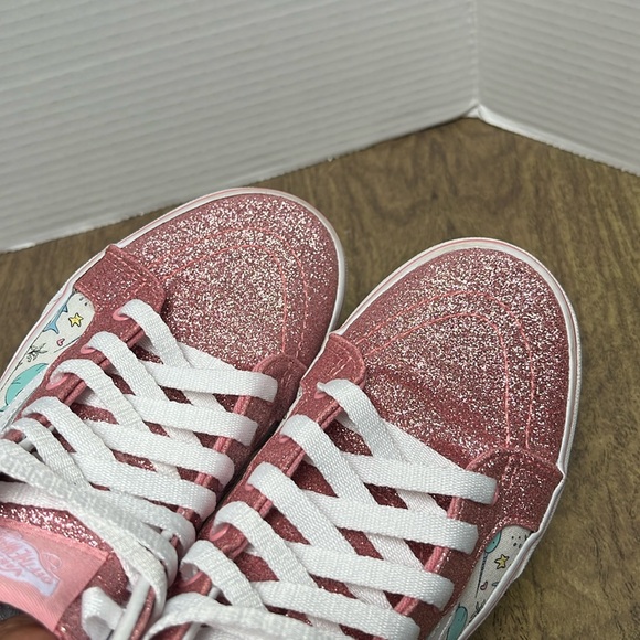 Vans Sk8-Hi Narwhal Shark Party Hi Tops Pink Glitter Sneakers Size 5.5 - Picture 9 of 16